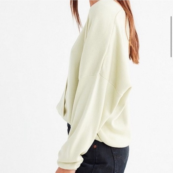 UO Lime Green Oversized Wrap Sweater - Picture 5 of 8